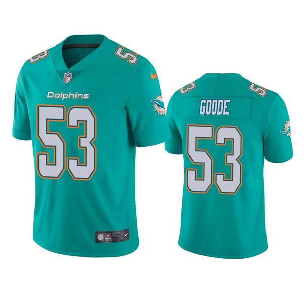 Men’s Miami Dolphins #53 Cameron Goode Aqua Vapor Untouchable Limited Stitched Football Jersey