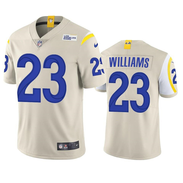 Men’s Los Angeles Rams #23 Kyren Williams Bone Vapor Untouchable Limited Stitched Football Jersey