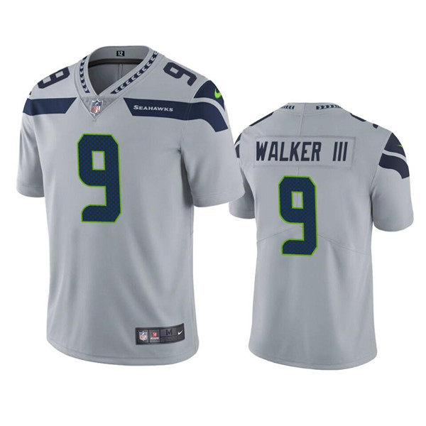 Men’s Seattle Seahawks #9 Kenneth Walker III Grey Vapor Untouchable Limited Stitched Jersey