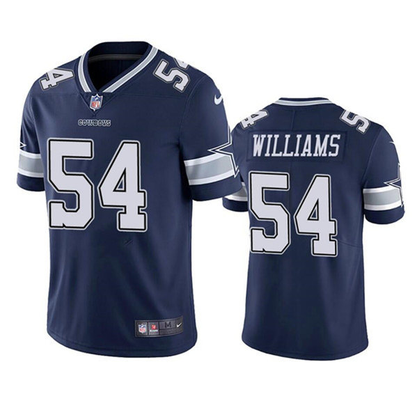 Men’s Dallas Cowboys #54 Sam Williams Navy Vapor Limited Stitched Jersey