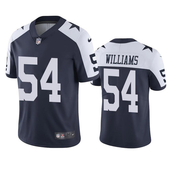 Men’s Dallas Cowboys #54 Sam Williams White Navy Vapor Limited Stitched Jersey