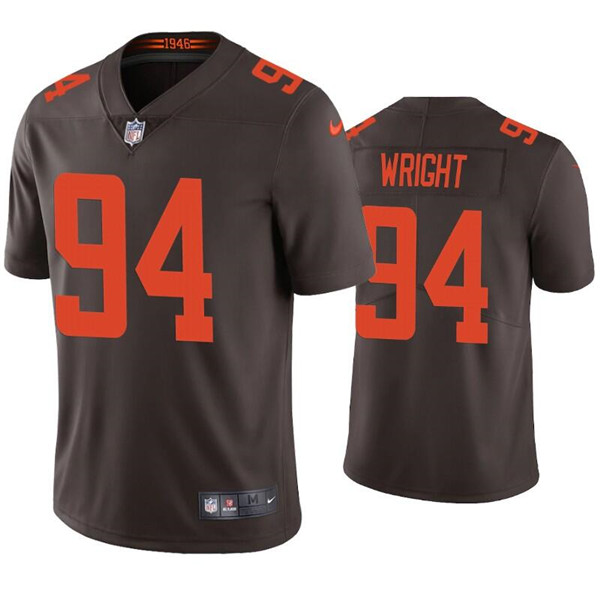 Men’s Cleveland Browns #94 Alex Wright Brown Vapor Untouchable Limited Stitched Jersey