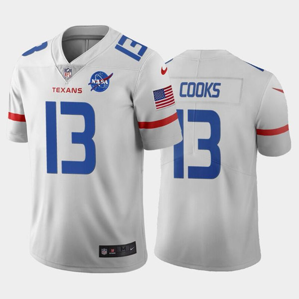 Men’s Houston Texans #13 Brandin Cooks White Stitched Jersey