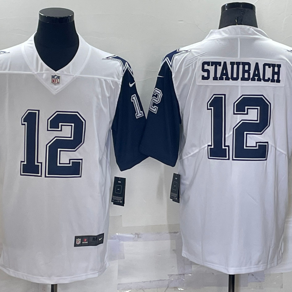 Men’s Dallas Cowboys #12 Roger Staubach White 2016 Color Rush Stitched NFL Nike Limited Jersey