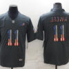 Men’s Philadelphia Eagles #11 A. J. Brown Grey Salute To Service USA Flag Stitched Jersey