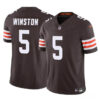 Men’s Cleveland Browns #5 Jameis Winston Brown 2023 F.U.S.E Vapor Limited Football Stitched Jersey