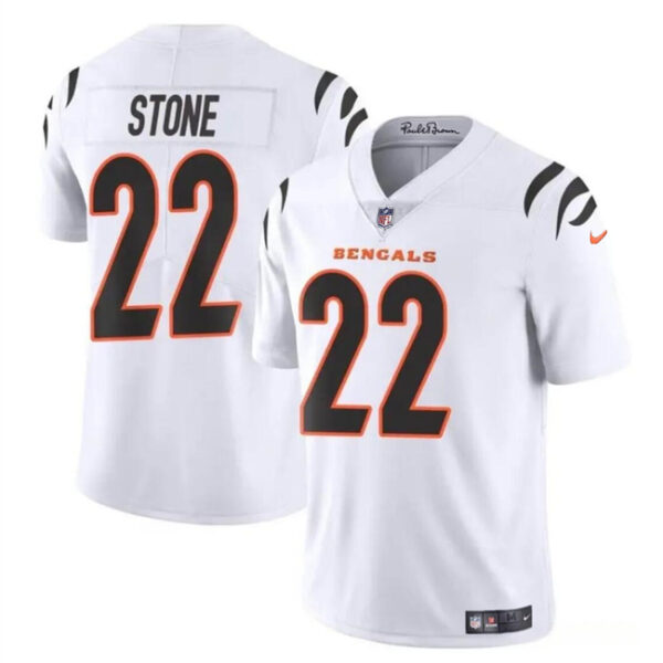 Men’s Cincinnati Bengals #22 Geno Stone White Vapor Untouchable Limited Football Stitched Jersey