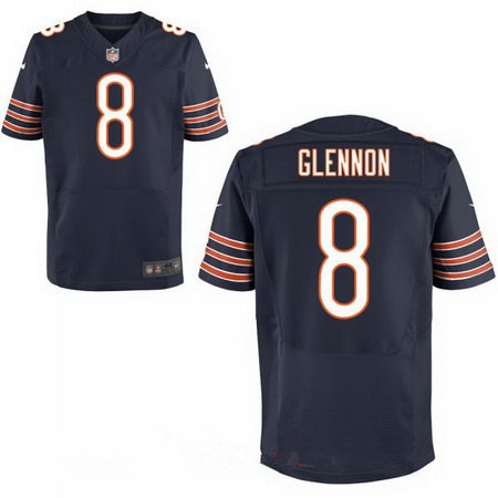 Men’s Chicago Bears #8 Mike Glennon Navy Blue Team Color Stitched NFL Nike Elite Jersey