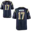 Men’s Los Angeles Rams #17 Robert Woods Navy Blue Team Color Stitched NFL Nike Elite Jersey