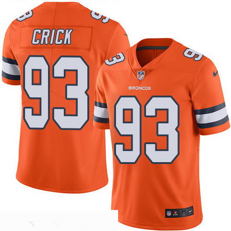 Men’s Denver Broncos #93 Jared Crick Orange 2016 Color Rush Stitched NFL Nike Limited Jersey