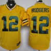 Nike Green Bay Packers #12 Aaron Rodgers Yellow Elite Jersey