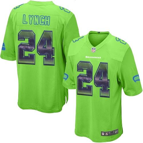 Nike Seahawks #24 Marshawn Lynch Green Alternate Men’s Stitched NFL Limited Strobe Jersey