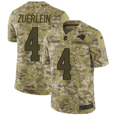 Nike Rams #4 Greg Zuerlein Camo Men’s Stitched NFL Limited 2018 Salute To Service Jersey