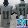 Men’s Philadelphia Eagles #11 AJ Brown Limited Gray Inverted Super Bowl LVII Vapor Jersey