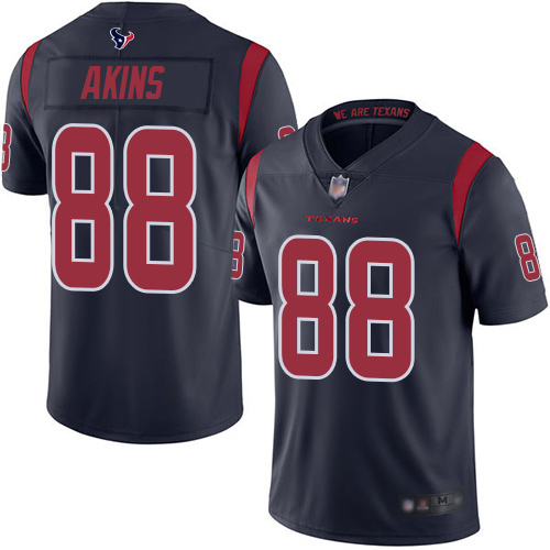 Texans #88 Jordan Akins Navy Blue Men’s Stitched Football Limited Rush Jersey