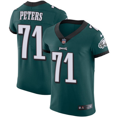 Men’s Nike Philadelphia Eagles #71 Jason Peters Midnight Green Team Color Stitched NFL Vapor Untouchable Elite Jersey