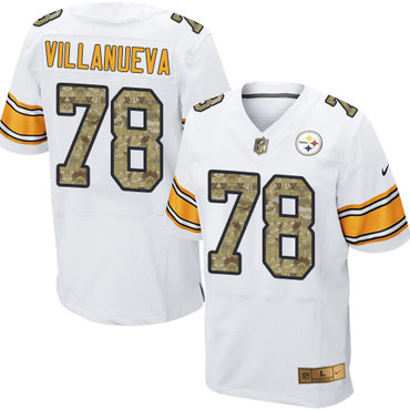 Nike Pittsburgh Steelers #78 Alejandro Villanueva White Camo Men’s Stitched NFL Elite Jersey