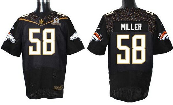 Men’s Denver Broncos #58 Von Miller Black 2016 Pro Bowl Nike Elite Jersey