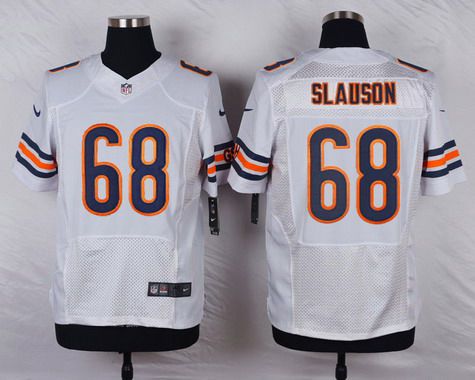 Men’s Chicago Bears #68 Matt Slauson White Road NFL Nike Elite Jersey