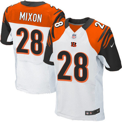 Men’s Nike Cincinnati Bengals #28 Joe Mixon White Men’s Stitched NFL Elite Jersey