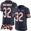 Bears #32 David Montgomery Navy Blue Team Color Men’s Stitched Football 100th Season Vapor Limited Jersey