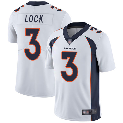 Broncos #3 Drew Lock White Men’s Stitched Football Vapor Untouchable Limited Jersey