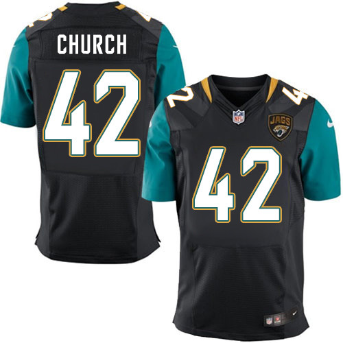 Nike Jaguars #42 Barry Church Black Alternate Men’s Stitched NFL Elite Jersey