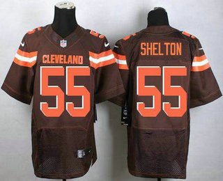 Men’s Cleveland Browns #55 Danny Shelton Brown Team Color Stitched NFL New Elite Jersey