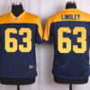 Men’s Green Bay Packers #63 Corey Linsley Navy Blue Gold Alternate NFL Nike Elite Jersey