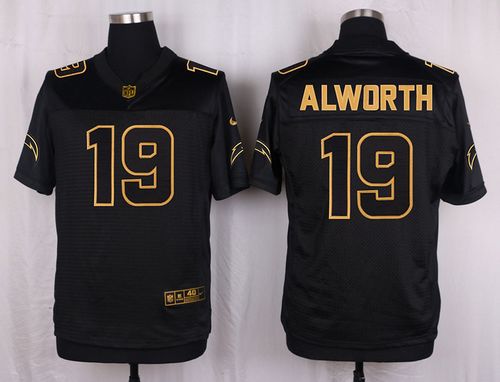 Nike Chargers #19 Lance Alworth Black Men’s Stitched NFL Elite Pro Line Gold Collection Jersey