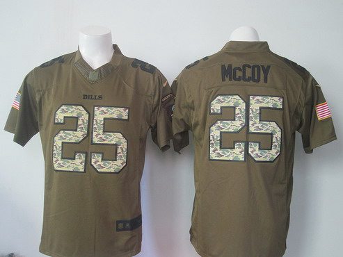 Men’s Buffalo Bills #25 LeSean McCoy Green Salute To Service 2015 NFL Nike Limited Jersey