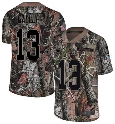 Nike Cowboys #13 Michael Gallup Camo Men’s Stitched NFL Limited Rush Realtree Jersey