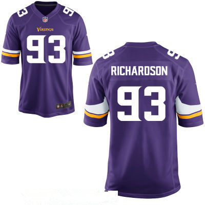 Men’s Minnesota Vikings #93 Sheldon Richardson Purple Team Color Stitched NFL Nike Game Jersey