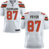 Men’s Cleveland Browns Brown #87 Terrelle Pryor White Road 2015 NFL Nike Elite Jersey