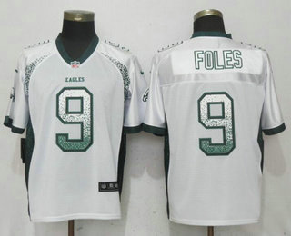 Men’s Philadelphia Eagles #9 Nick Foles White Drift Stitched NFL Nike Fashion Jersey