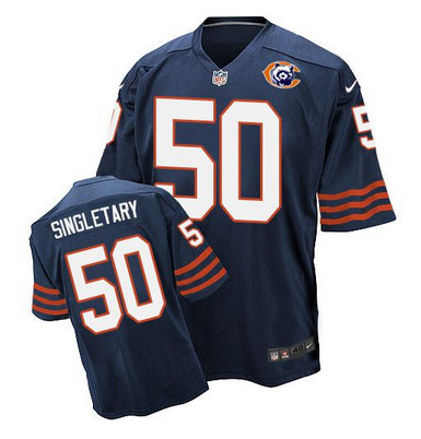 Nike Bears #50 Mike Singletary Navy Blue Throwback Men’s Stitched NFL Elite Jersey