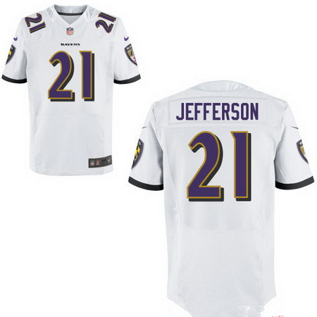 Men’s Baltimore Ravens #21 Tony Jefferson White Road Stitched NFL Nike Elite Jersey