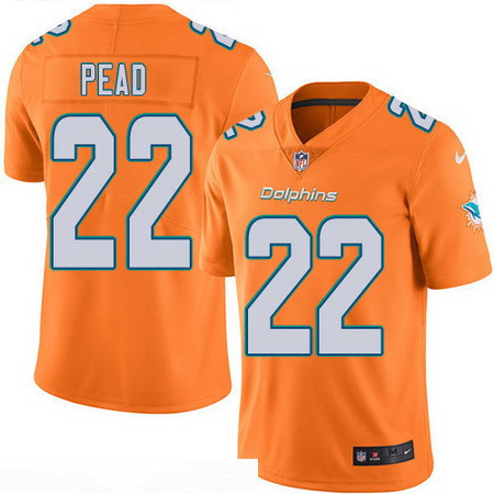 Men’s Miami Dolphins #22 Isaiah Pead Orange 2016 Color Rush Stitched NFL Nike Limited Jersey