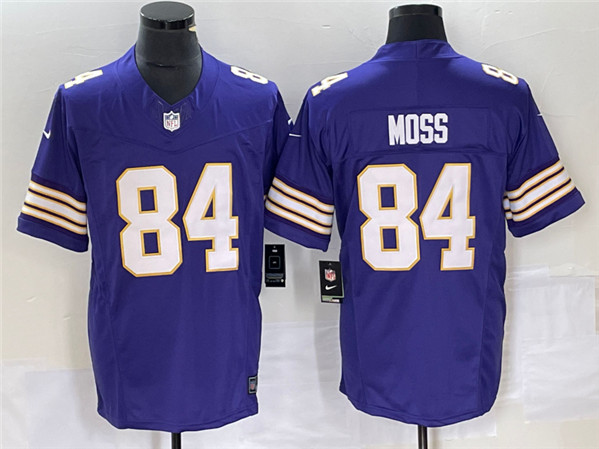 Men’s Minnesota Vikings #84 Randy Moss Purple 2023 F.U.S.E. Vapor Untouchable Limited Stitched Jersey