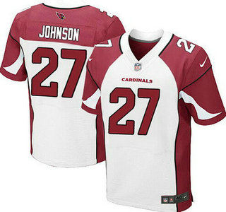 Men’s Arizona Cardinals #27 Chris Johnson White Road NFL Nike Elite Jersey