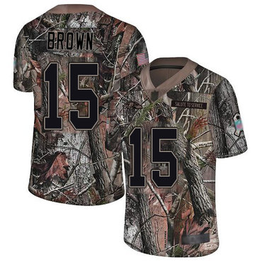 Ravens #15 Marquise Brown Camo Men’s Stitched Football Limited Rush Realtree Jersey