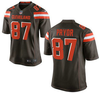 Men’s Cleveland Browns Brown #87 Terrelle Pryor Brown Team Color 2015 NFL Nike Elite Jersey