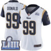 #99 Limited Aaron Donald White Nike NFL Road Women’s Jersey Los Angeles Rams Vapor Untouchable Super Bowl LIII Bound