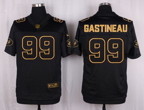 Nike Jets #99 Mark Gastineau Black Men’s Stitched NFL Elite Pro Line Gold Collection Jersey