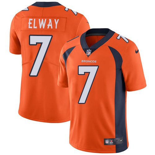 Nike Denver Broncos #7 John Elway Orange Team Color Men’s Stitched NFL Vapor Untouchable Limited Jersey