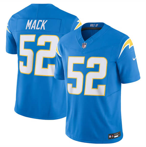 Men’s Los Angeles Chargers #52 Khalil Mack Blue 2023 F.U.S.E. Vapor Untouchable Limited Stitched Jersey