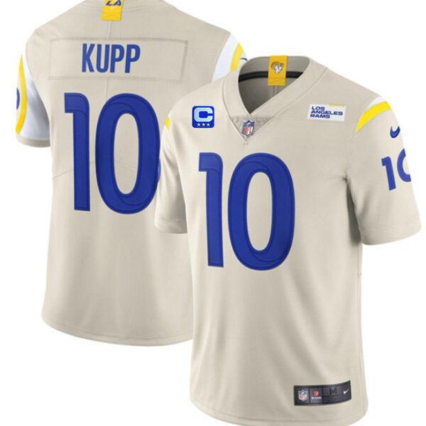 Men’s Los Angeles Rams 2022 #10 Cooper Kupp Bone White With 3-star C Patch Vapor Untouchable Limited Stitched NFL Jersey