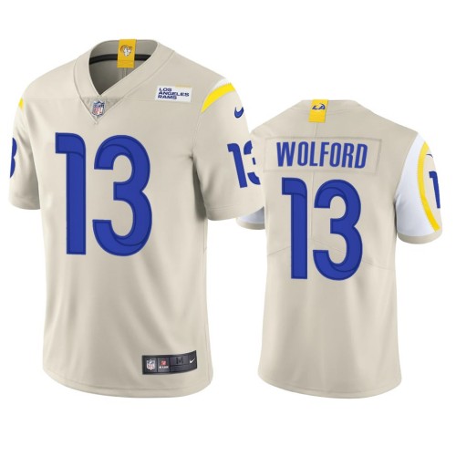 Men’s Los Angeles Rams #13 John Wolford Bone Vapor Untouchable Limited Stitched Football Jersey