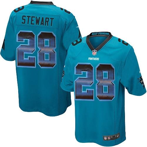 Nike Panthers #28 Jonathan Stewart Blue Alternate Men’s Stitched NFL Limited Strobe Jersey