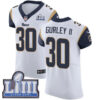 Men’s Los Angeles Rams #30 Todd Gurley White Nike NFL Road Vapor Untouchable Super Bowl LIII Bound Elite Jersey